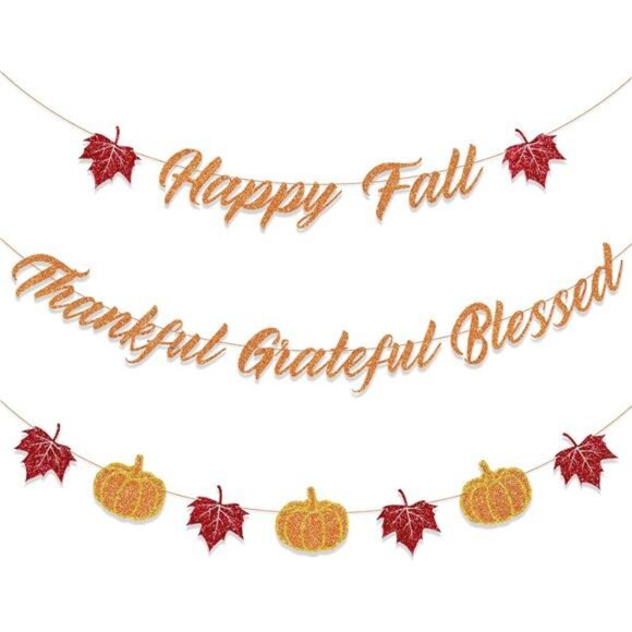 Fall Decorations Home Thanksgiving decor - Happy Fall and Blessed Grateful - Picture 1 of 5